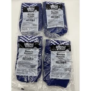 4 PAIR Non Skid Pillow Paws Slipper Socks 3X-L Bariatric Royal Blue Single Side